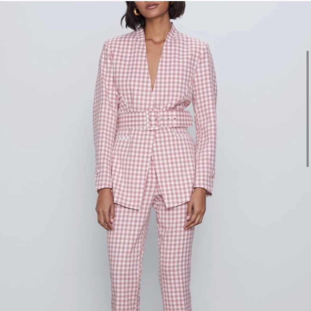 NWT ZARA gingham blazer - Picture 5 of 11